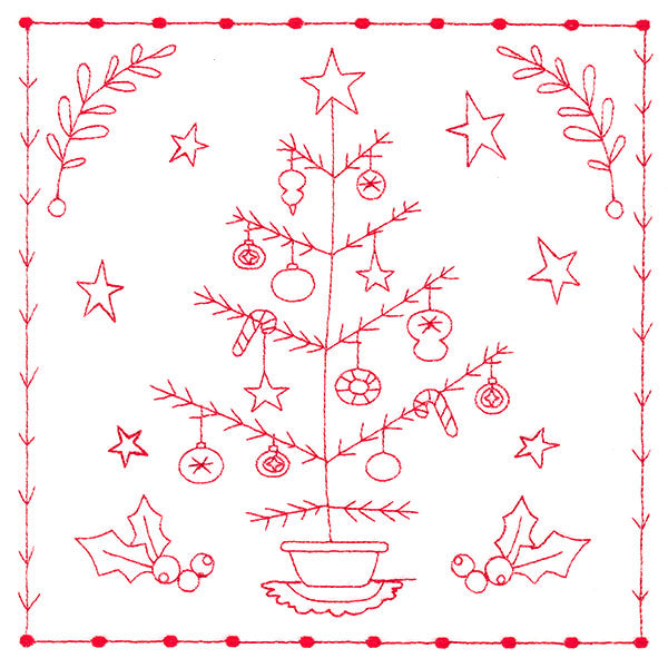 Simply Sweet Christmas - Tree (Redwork)