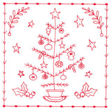 Simply Sweet Christmas - Tree (Redwork)