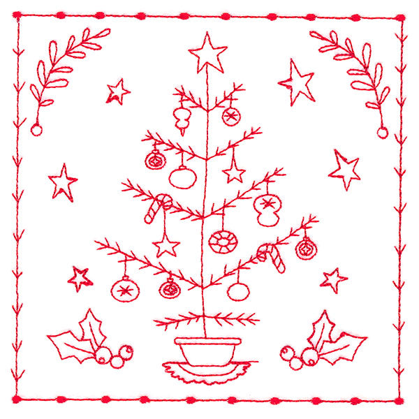Simply Sweet Christmas - Tree (Redwork)