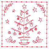 Simply Sweet Christmas - Tree (Redwork)