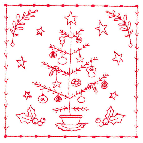 Simply Sweet Christmas - Tree (Redwork)