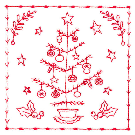 Simply Sweet Christmas - Tree (Redwork)