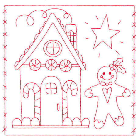 Simply Sweet Christmas - Gingerbread House (Redwork)