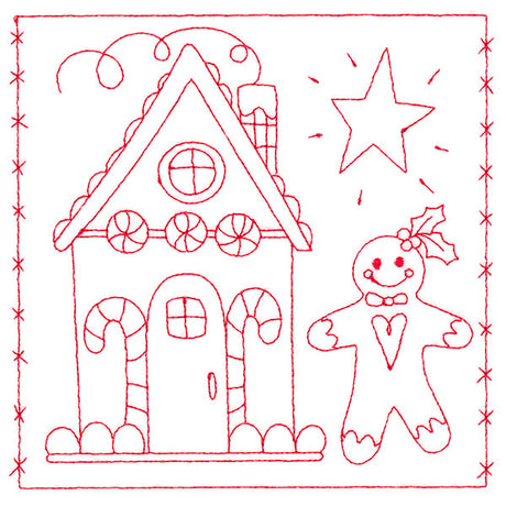 Simply Sweet Christmas - Gingerbread House (Redwork)
