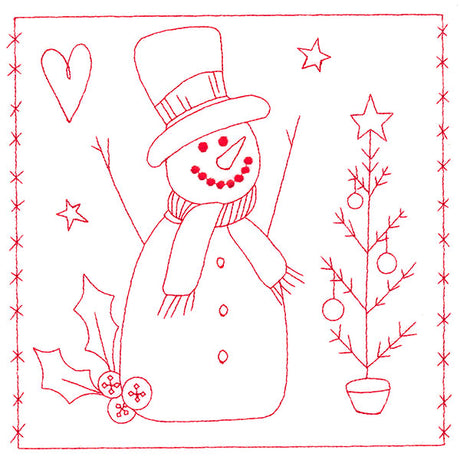 Simply Sweet Christmas - Snowman (Redwork)