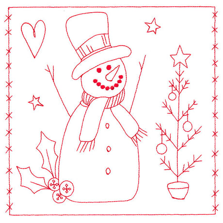 Simply Sweet Christmas - Snowman (Redwork)
