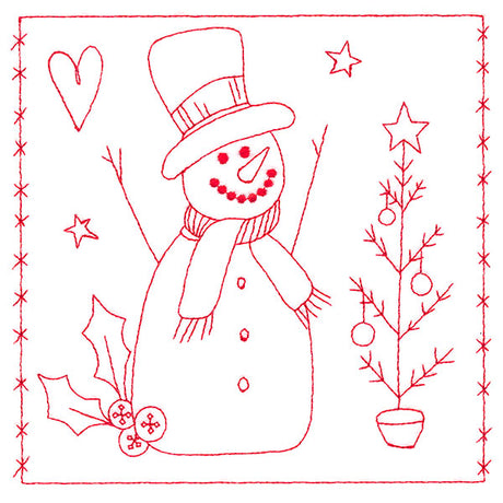 Simply Sweet Christmas - Snowman (Redwork)