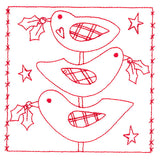 Simply Sweet Christmas - Birds (Redwork)