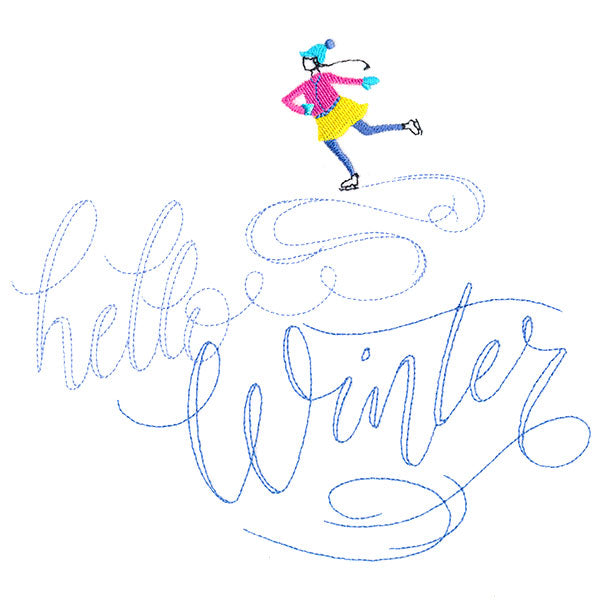 Twirling Hello Winter Skater