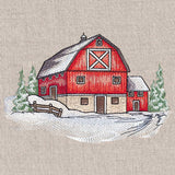 Classic Snowy Barn Scene