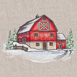 Classic Snowy Barn Scene