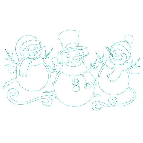 Spiraling Winter Snowmen (Edge-to-Edge Quilting)