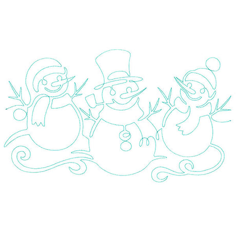 Spiraling Winter Snowmen (Edge-to-Edge Quilting)