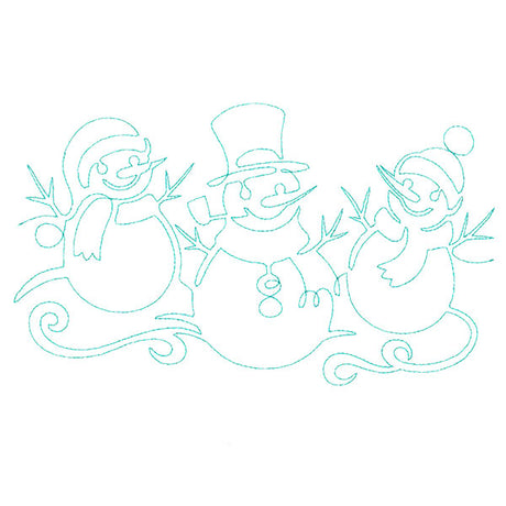 Spiraling Winter Snowmen (Edge-to-Edge Quilting)