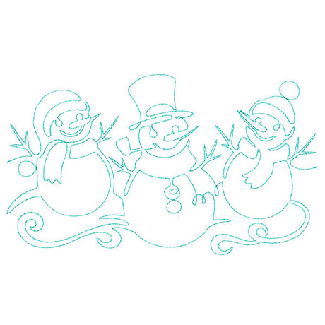 Spiraling Winter Snowmen (Edge-to-Edge Quilting)