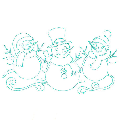 Spiraling Winter Snowmen (Edge-to-Edge Quilting)