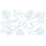 Spiraling Winter Blue Jays (Edge-to-Edge Quilting)