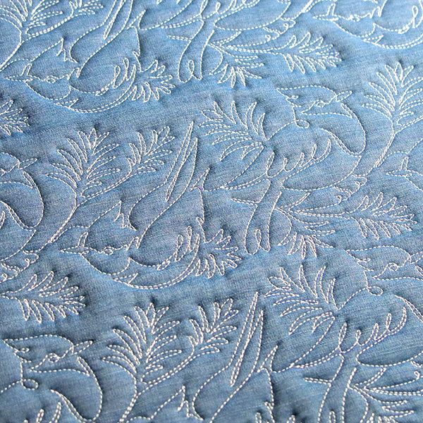 Spiraling Winter Blue Jays (Edge-to-Edge Quilting)