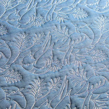 Spiraling Winter Blue Jays (Edge-to-Edge Quilting)