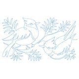 Spiraling Winter Blue Jays (Edge-to-Edge Quilting)