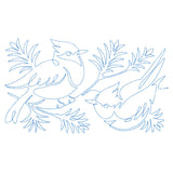 Spiraling Winter Blue Jays (Edge-to-Edge Quilting)