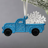 Winter Time Retro Truck Ornament (Lace)