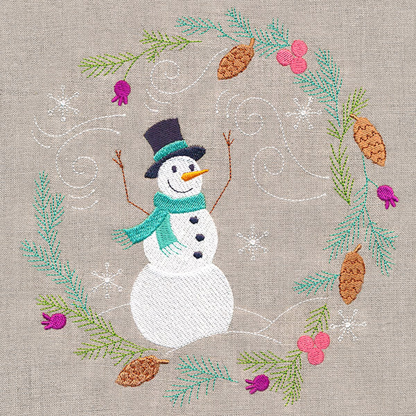 Snowman in Winter Botanicals 1
