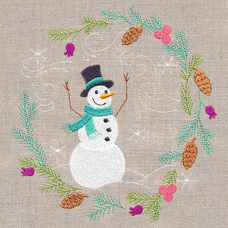 Snowman in Winter Botanicals 1
