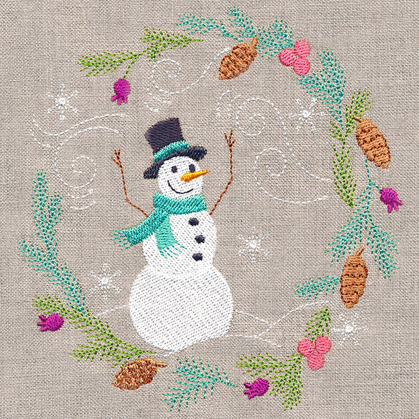 Snowman in Winter Botanicals 1