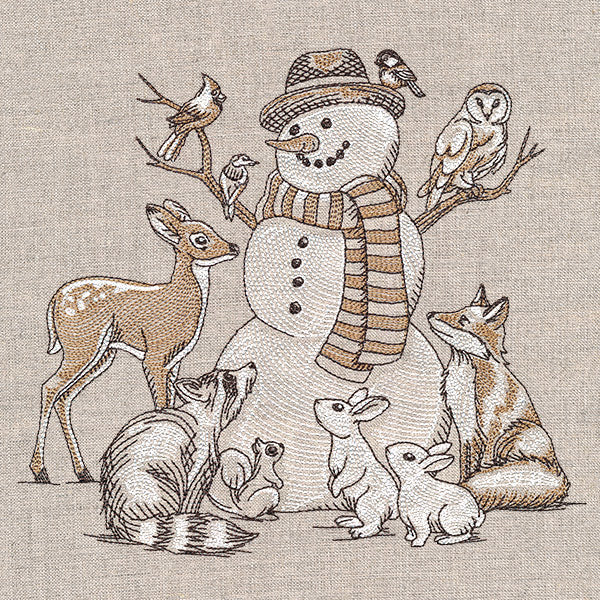 Woodland Winter Animal Scene