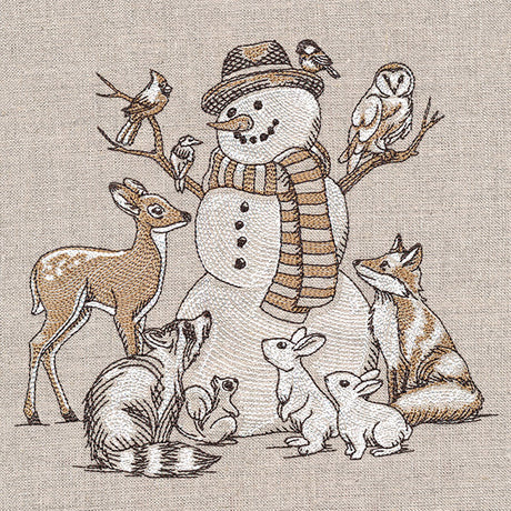 Woodland Winter Animal Scene