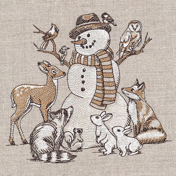 Woodland Winter Animal Scene