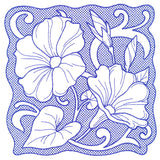 Beauty in a Stitch - Morning Glory (Trapunto)