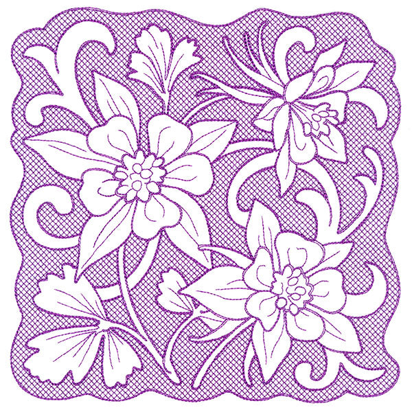 Beauty in a Stitch - Columbine (Trapunto)