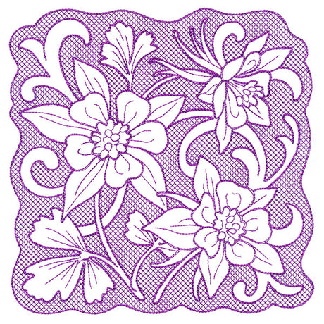 Beauty in a Stitch - Columbine (Trapunto)