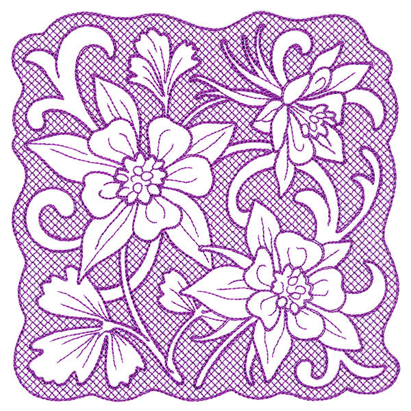 Beauty in a Stitch - Columbine (Trapunto)