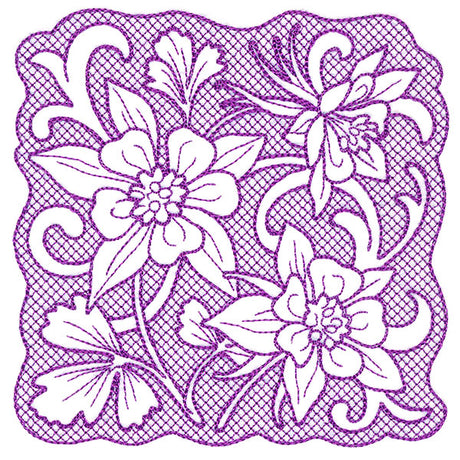 Beauty in a Stitch - Columbine (Trapunto)