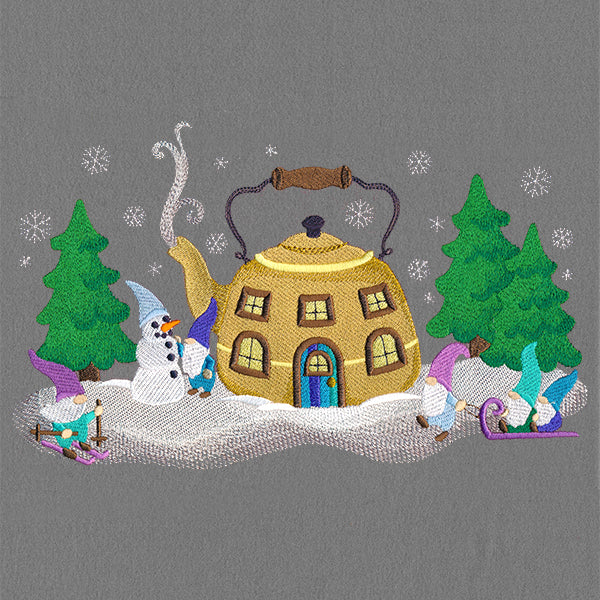 Teapot Cottage Gnome Border