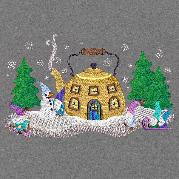 Teapot Cottage Gnome Border