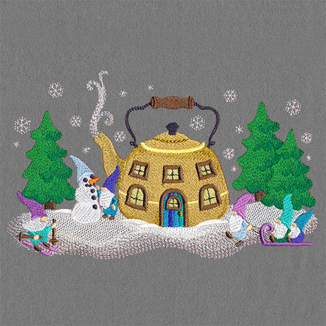 Teapot Cottage Gnome Border