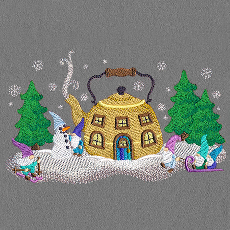 Teapot Cottage Gnome Border