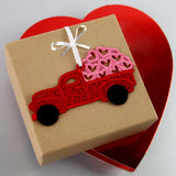 Be My Valentine Retro Truck Ornament (Lace)