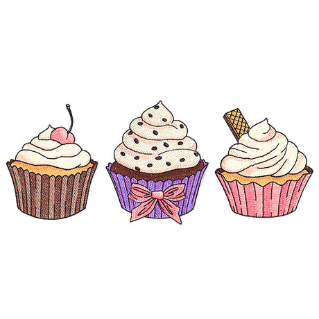 Sweet Trio of Cupcakes Border