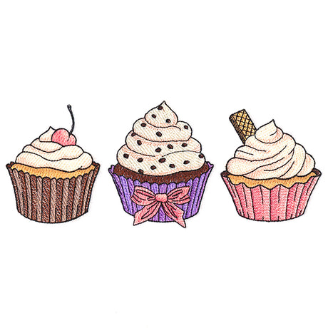 Sweet Trio of Cupcakes Border