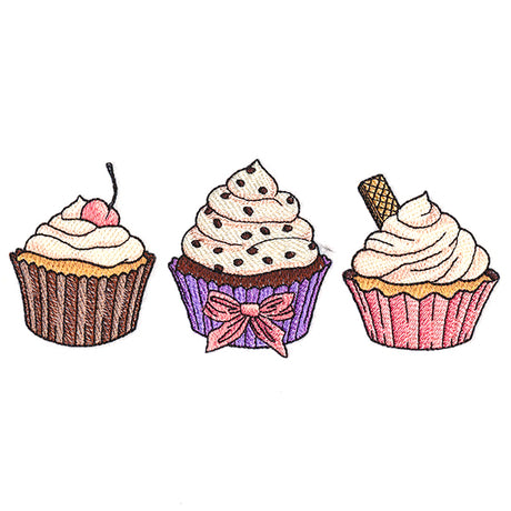 Sweet Trio of Cupcakes Border