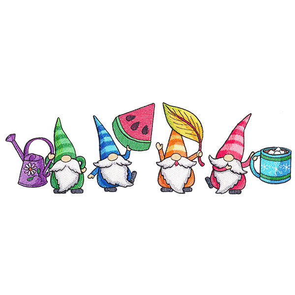 Four Seasons Gnomes Border