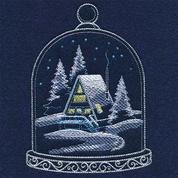 Frosted Cabin in Bell Jar