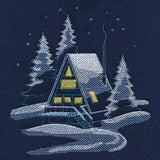 Frosted Cabin Scene