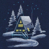 Frosted Cabin Scene