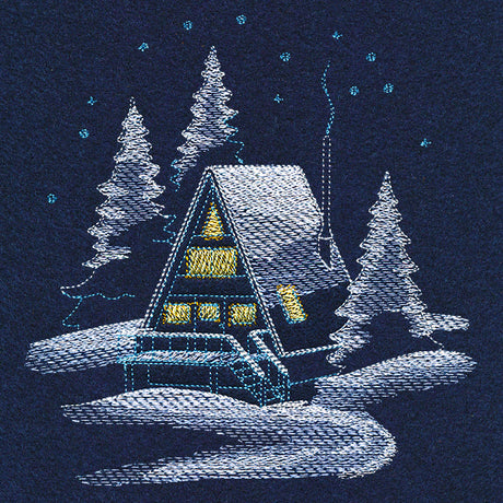 Frosted Cabin Scene